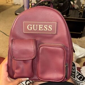 Guess Red Backpack Sleek Modern Design